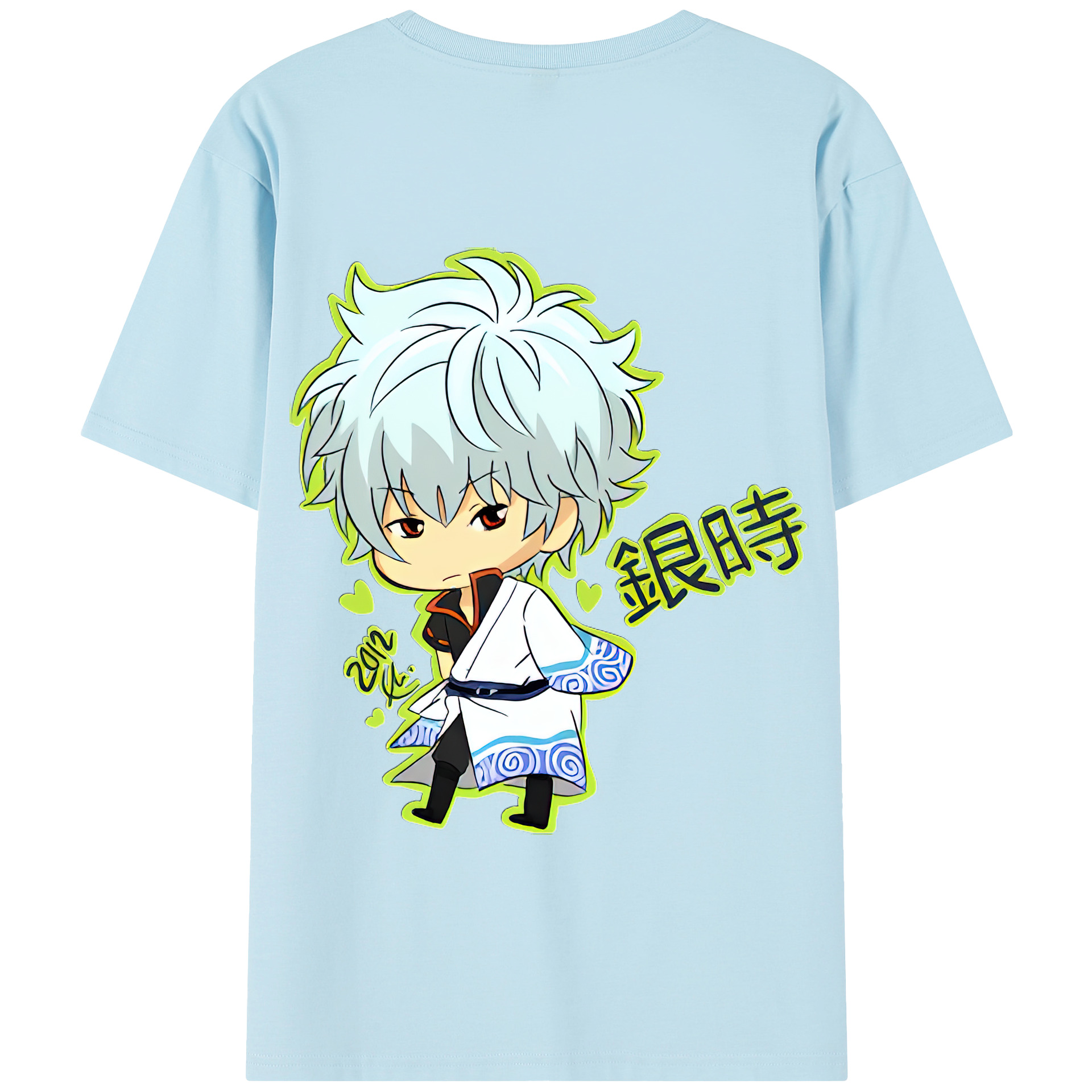 （画像用） ぎんたま 坂田銀時（さかたぎんとき） 神楽 志村新八（しむら しんぱち） GINTAMA Sakata Gintoki Kagura Shimura Shinpachi 綿100％半袖Tシャツ（背面プリント）